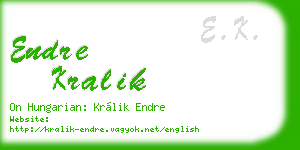 endre kralik business card