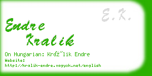 endre kralik business card